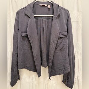 Laurie Felt Open Front Lightweight Jacket Gray Womens Small Tencel
